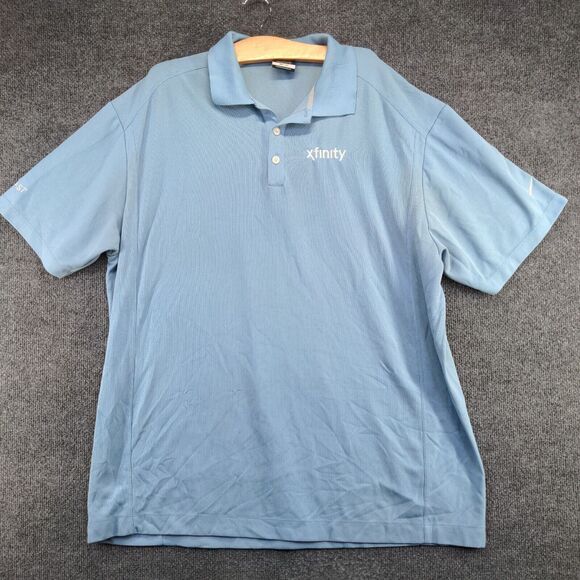 Nike Dri-Fit Men's Xfinity Golf Polo Shirt Blue 2XL Short Sleeve Polyester - Picture 2 of 14